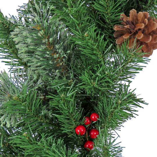 30" Cashmere Wreath with Pinecones & Berries